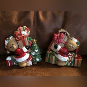 Christmas bears wall plaques